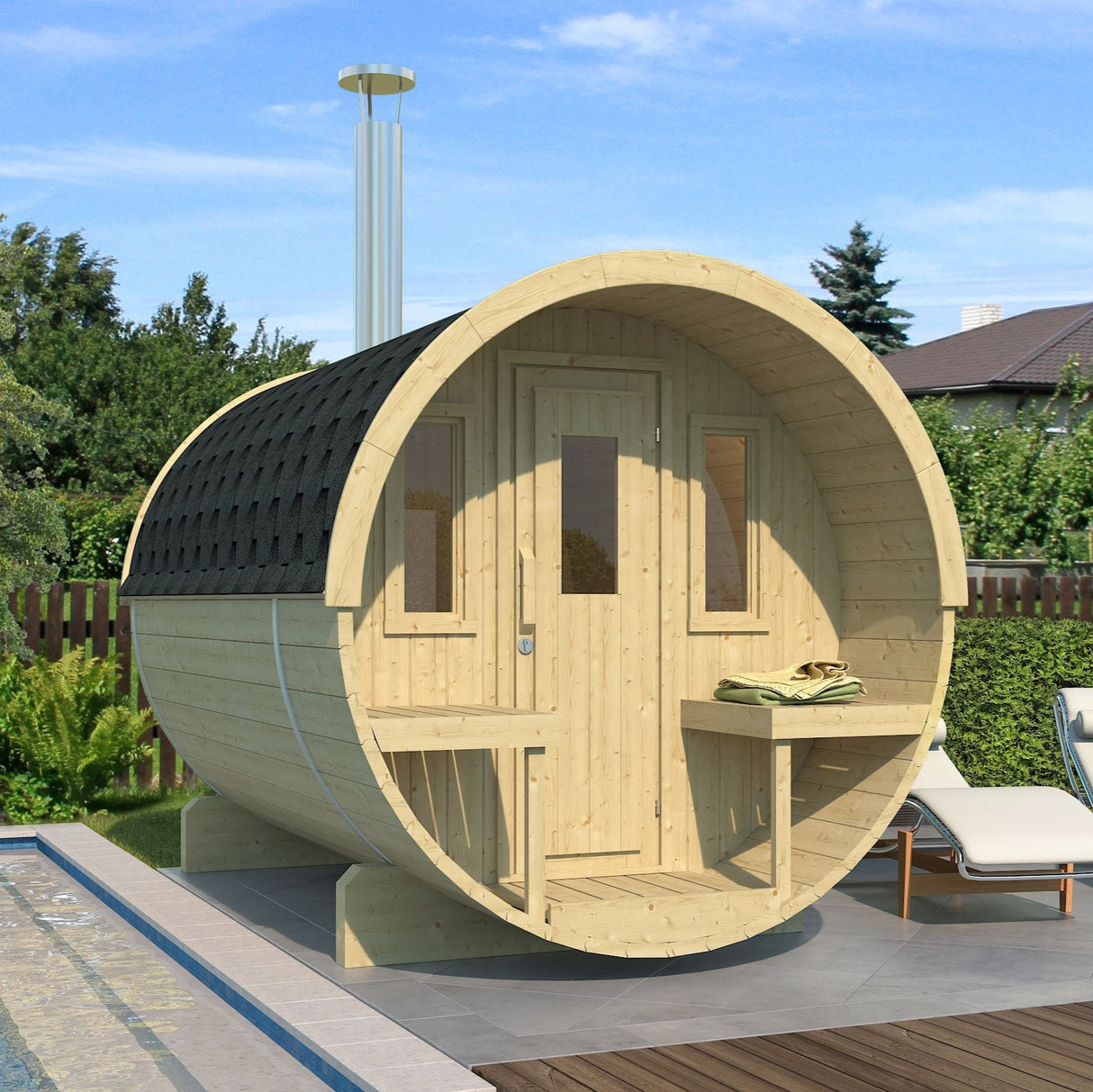 Sauna extérieur en Thermo-traité 280 4-6 places