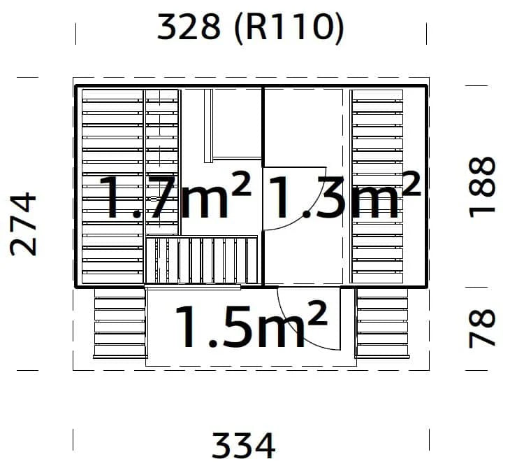 Sauna de jardin Anette 3 m²