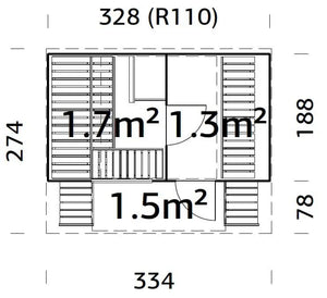 Sauna de jardin Anette 3 m²
