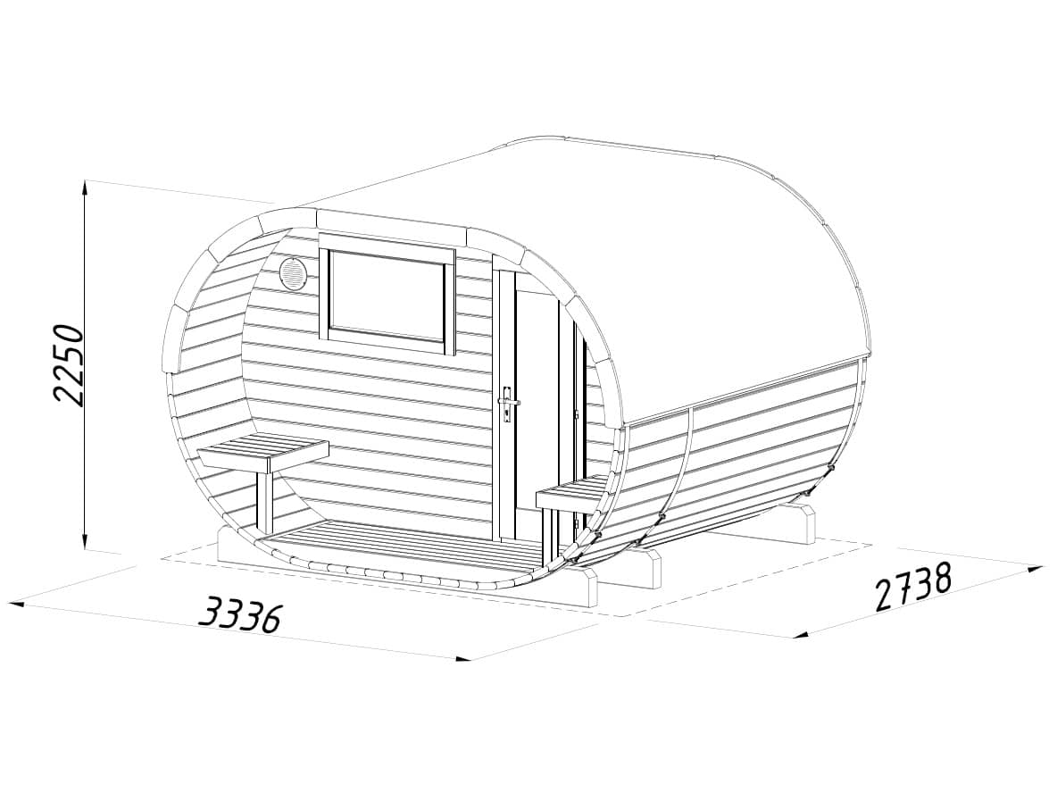 Sauna de jardin Anette 3 m²