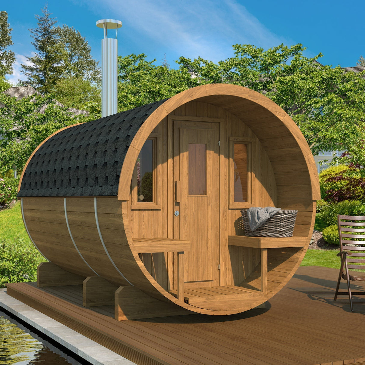 Sauna Extérieur avec Terrasse
