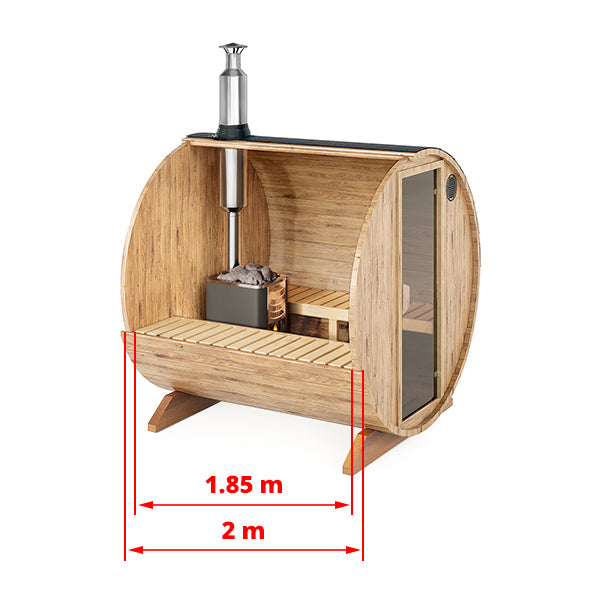 Sauna tonneau 2m