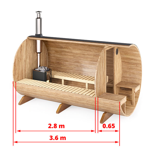 Sauna tonneau 3,6m S3V