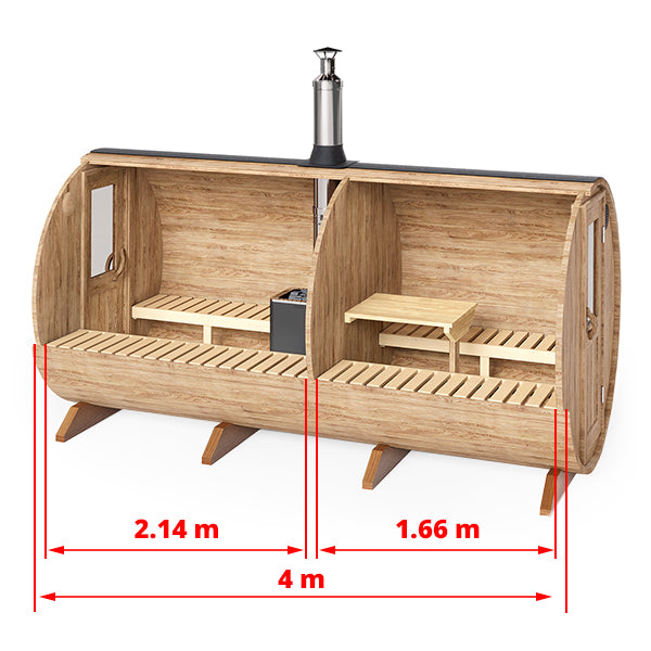 Sauna tonneau 4m S4D