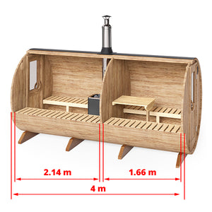 Sauna tonneau 4m S4D