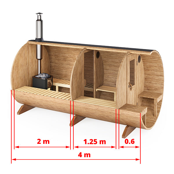 Sauna tonneau 4m S4PV