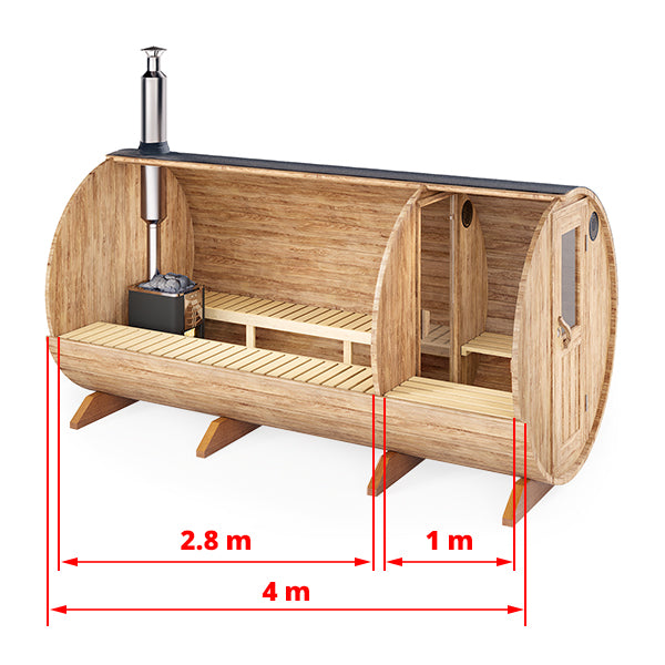Sauna tonneau 4m S4P