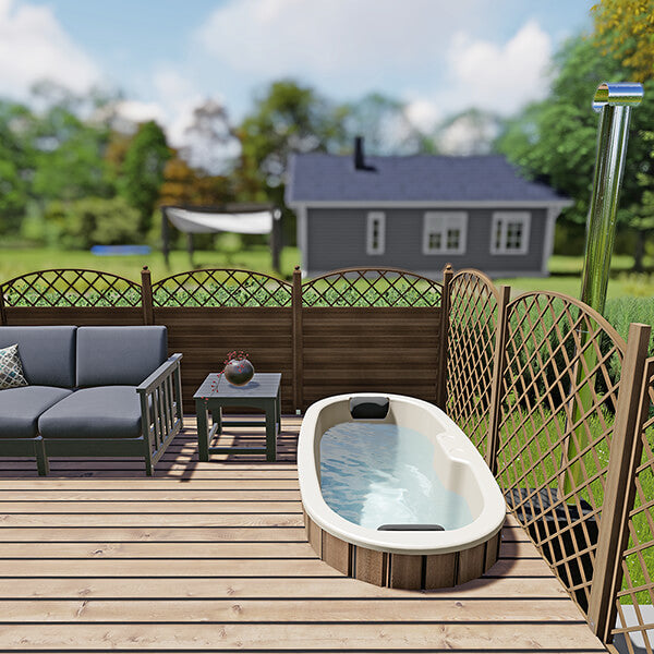Bain nordique ovale 2 places pour terrasse