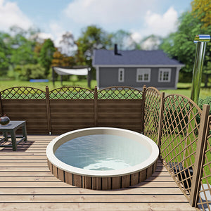 Bain nordique rond terrasse - 4 pers.