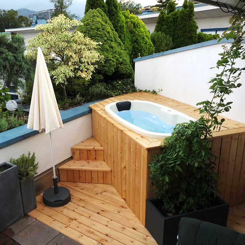 Bain nordique ovale 2 places pour terrasse