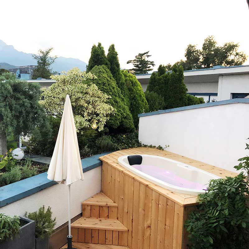 Bain nordique ovale 2 places pour terrasse