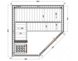 Sauna traditionnel d'intérieur 4-5 places | Harvia cabine d'angle