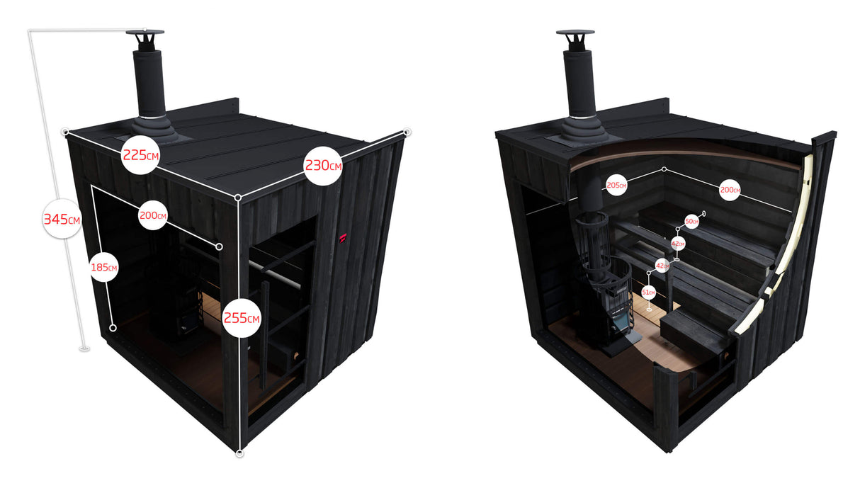 Sauna extérieur de luxe 4 à 6 places | Harvia Nordic Misty