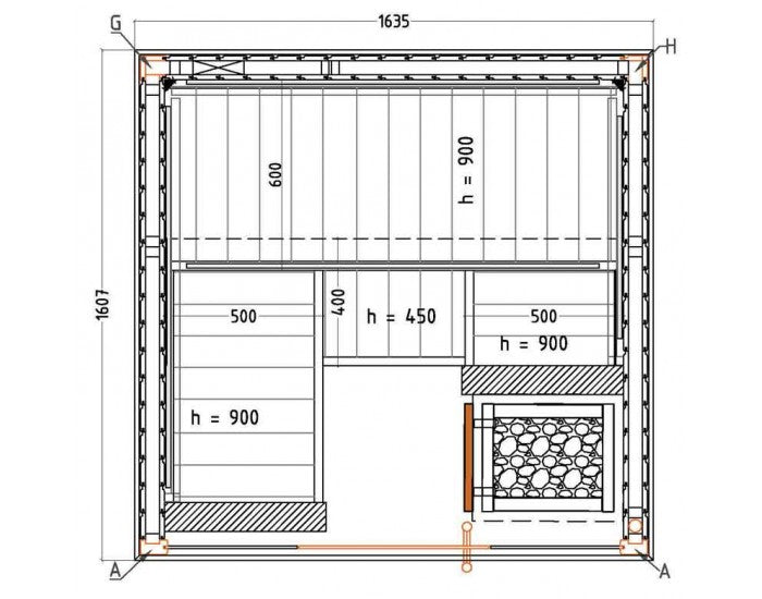 Sauna traditionnel d'intérieur 2 à 3 places | Harvia cabine