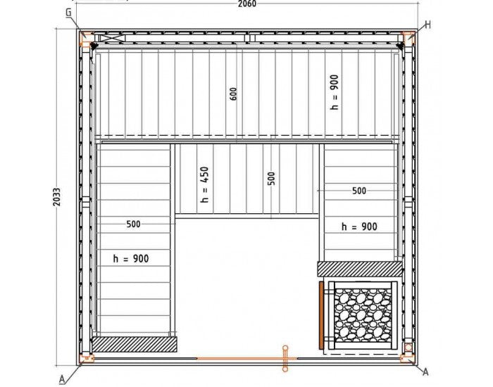 Sauna traditionnel d'intérieur 5 places | Harvia cabine