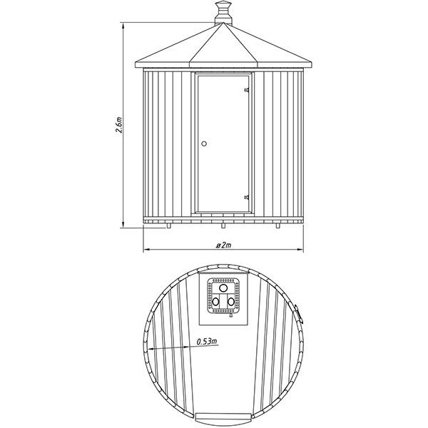 Sauna tonneau vertical SH