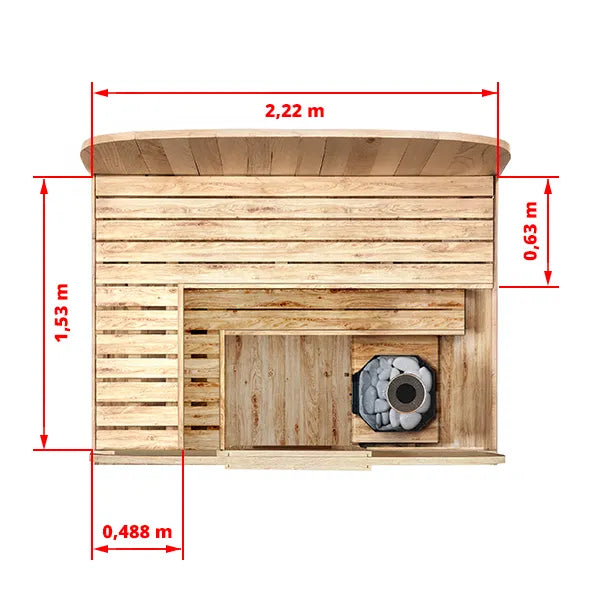 Sauna tonneau cube 1,7m SQR17